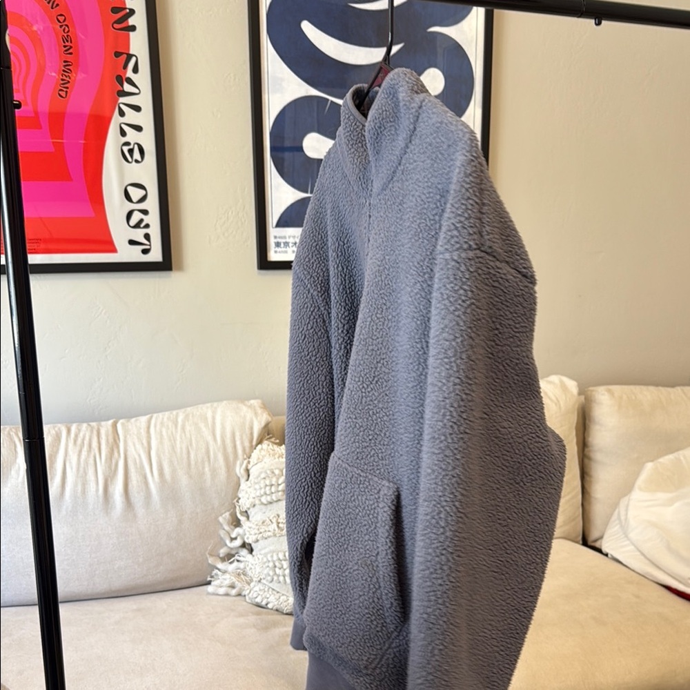Vintage Sherpa blue quarter zip oversized